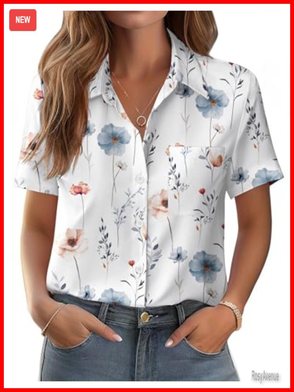 Zeagoo Women's Short Sleeve Button Down Shirt Blouse Summer Top